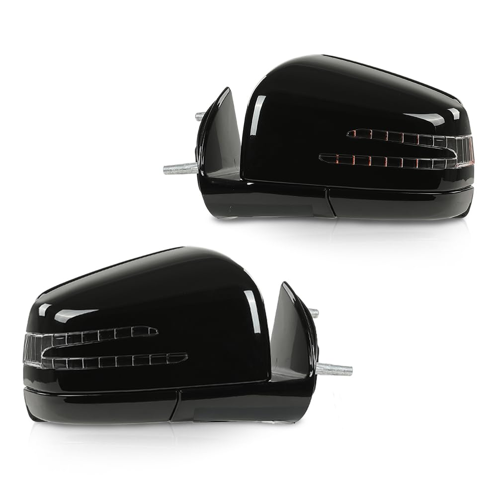G-PLUS Rear View Side Mirror w/Blind Spot Driver and Passenger Side Compatible with Benz M GL Class ML63 ML350 ML300 ML500 W164 X164 GL350 GL450 GL550 2005-2011 1648105193 1648104693 Black