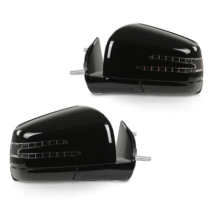 G-PLUS Rear View Side Mirror w/Blind Spot Driver and Passenger Side Compatible with Benz M GL Class ML63 ML350 ML300 ML500 W164 X164 GL350 GL450 GL550 2005-2011 1648105193 1648104693 Black
