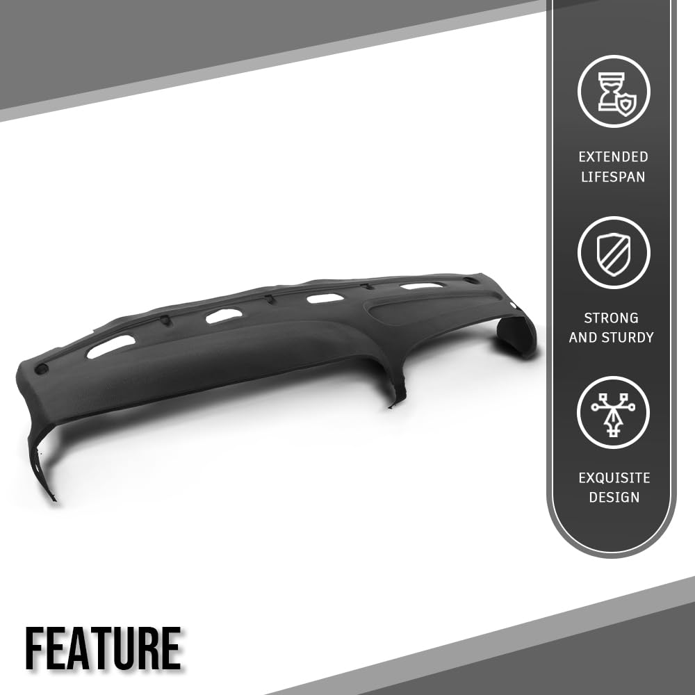 G-PLUS TPE Dash Cover Dashboard Dash Board Panel Compatible with Dodge Ram 1500 (submodel: Laramie, Sport, ST, WS) 1998-2001, Fit Dodge Ram 2500/3500 Base 1998-2002 99815013 Black