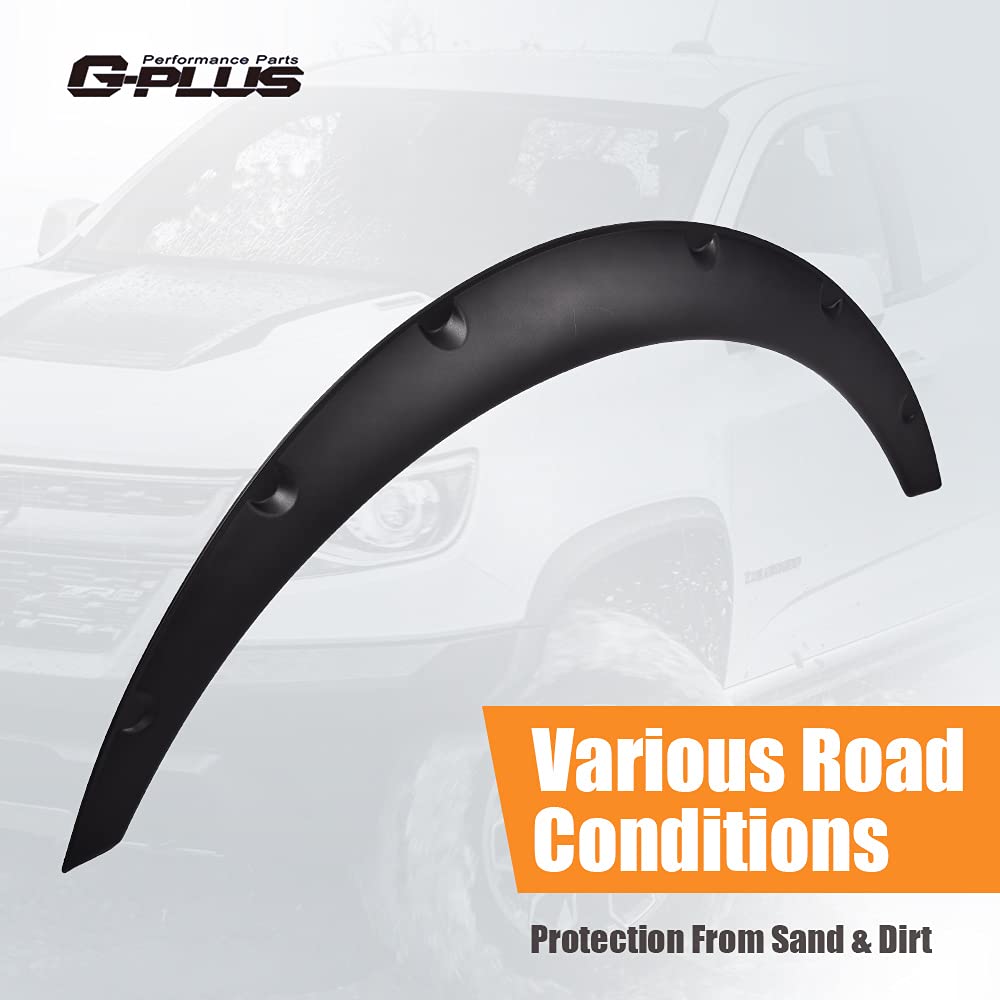 G-PLUS 4Pcs Universal Fender Flares, Durable Polyurethane Extra Wide Auto Car Body Kit (Front 730x 235mm / Rear 830 x 250mm) NOT Fit Pickup, NOT Fit Corolla/Mercury Mentego