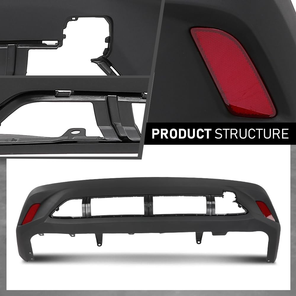 G-PLUS Rear Bumper Cover Compatible with Toyota Corolla Cross 2022-2025, Fit L & LE Models Without Park Assist Sensor Holes Only, TO1100363, 521590A200, 187-11272, Black