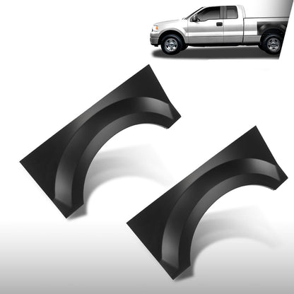 G-PLUS 2PCS Rear Upper Wheel Arch Repair Panels Pair Compatible with Ford F150 Truck 2004-2008, Fit Ford F150 Super Crew/Crew Cab/Regular Cab, Black