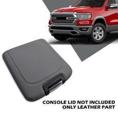 G-PLUS Leather Center Console Lid Armrest Cover for Dodge Ram 2013-2018 Gray Front View