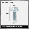 G-PLUS 100 License Plate Screws Compatible with Most Vehicles,#14x 3/4" (#1620), Hex/Phillips/Flat