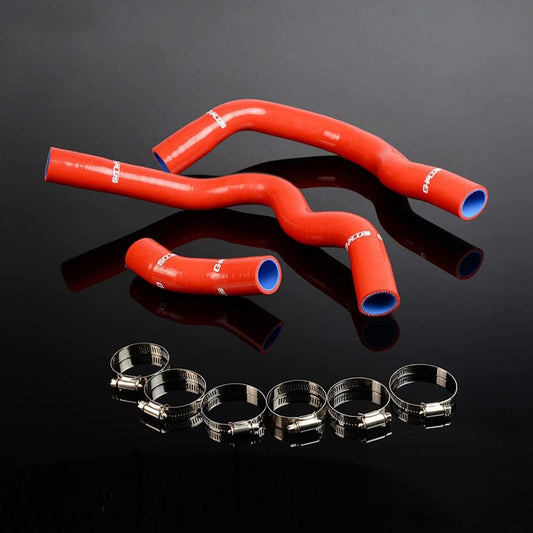 G-PLUS Silicone Radiator Coolant Pipe Hose Kit, With Clamps Compatible with BMW MINI COOPER S R53 2001-2006 (Red)