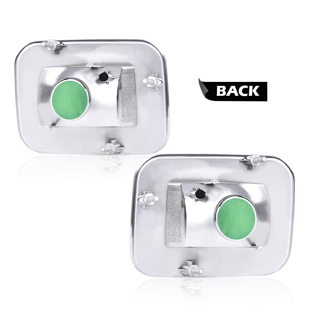 G-PLUS 2pcs Front Clear Chrome Parking Signal Light Set Fit 2003-2008 Hummer H2/2005-2008 Hummer H2 SUT Amber Lens
