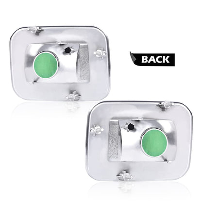 G-PLUS 2pcs Front Clear Chrome Parking Signal Light Set Fit 2003-2008 Hummer H2/2005-2008 Hummer H2 SUT Amber Lens