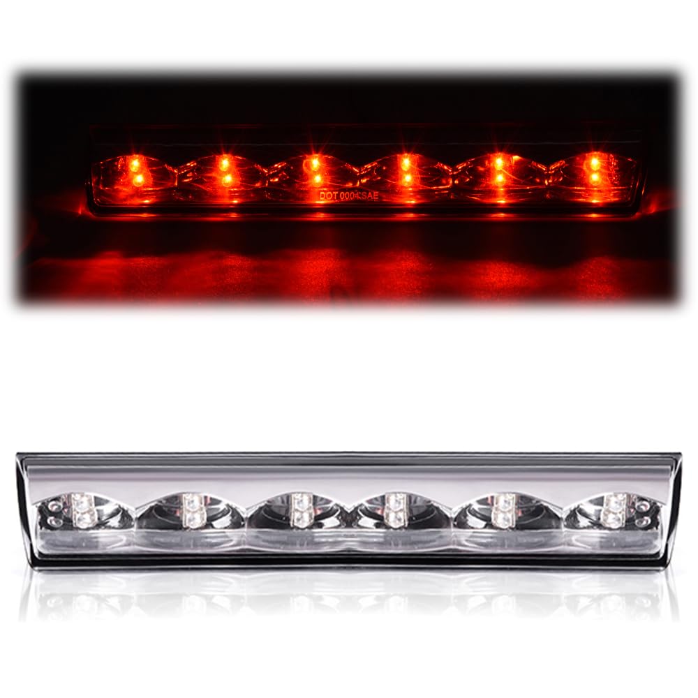 G-PLUS LED Third 3rd Brake Light Compatible with Leer, ARE, Century, Jason and Astro AT-LED-36R, AT-LED-36R-01 Clear Lens Chrome Housing Tercera Luz De Freno