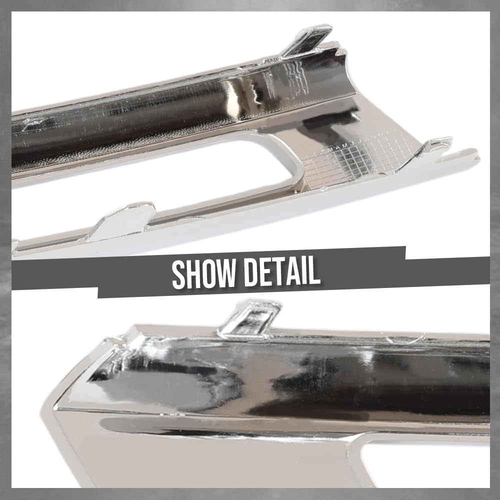 G-PLUS Pair Left Right Fog Light Chrome Trim Cover Compatible with Benz W166 ML-Class ML350 2012-2015 1668850774, 1668850874 Silver