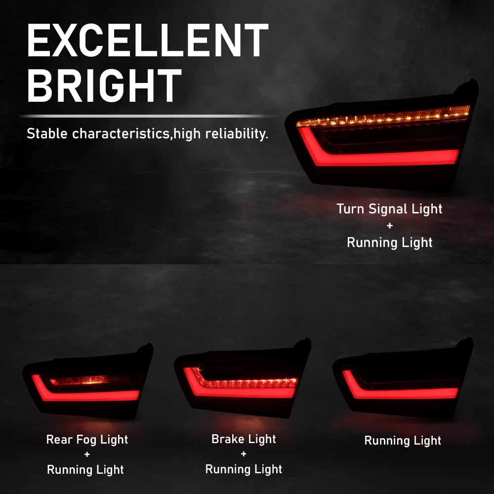 G-PLUS LED Rear Right Inner Tail Light Rear Brake Lamp, Compatible with Audi A6 C7 2012-2015, Only Fit the Saloon/Sedan Models, Passenger Side, 4G5945094B, 4GD 945 094