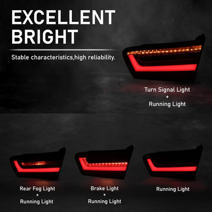 G-PLUS LED Rear Right Inner Tail Light Rear Brake Lamp, Compatible with Audi A6 C7 2012-2015, Only Fit the Saloon/Sedan Models, Passenger Side, 4G5945094B, 4GD 945 094