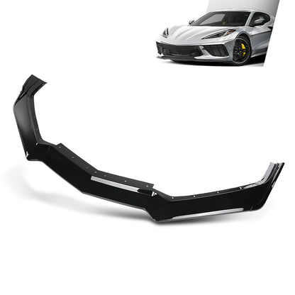 G-PLUS Front Bumper Lip Splitter Compatible with Chevy Corvette C8 All Model 2020-2024 Black