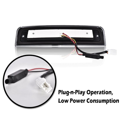 G-PLUS LED Bar Third Brake Light Compatible with Dodge Ram 1500 2009-2010/Fit Dodge Ram 2500 3500 2010/Fit Dodge Ram 1500 2500 3500 2011-2017 High Mount Stop Light Smoky Lens Black Housing