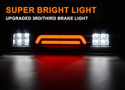 G-PLUS Rear LED Third Brake Light Compatible With 2004-2008 Ford F150 3RD Cargo Led Tail Lamps (Clear Lens Black Housing)