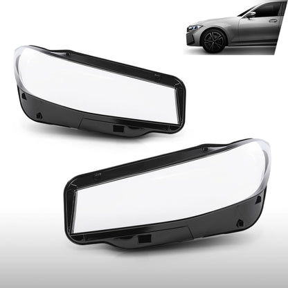 G-PLUS Headlight Lens Cover+Sealant Glue Compatible with BMW 3 Series G20 G21 2023-2024 Left & Right Pair Front Headlamp Lens Cover Clear