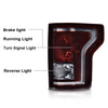 G-PLUS Rear Tail Lights Compatible with Ford F150 2015 2016 2017 Taillamps Brakelights w/bulb Luces Traseras Smoke lens FO2800239C FO2801239C Left and Right Side Rear Brake Lamps Assembly