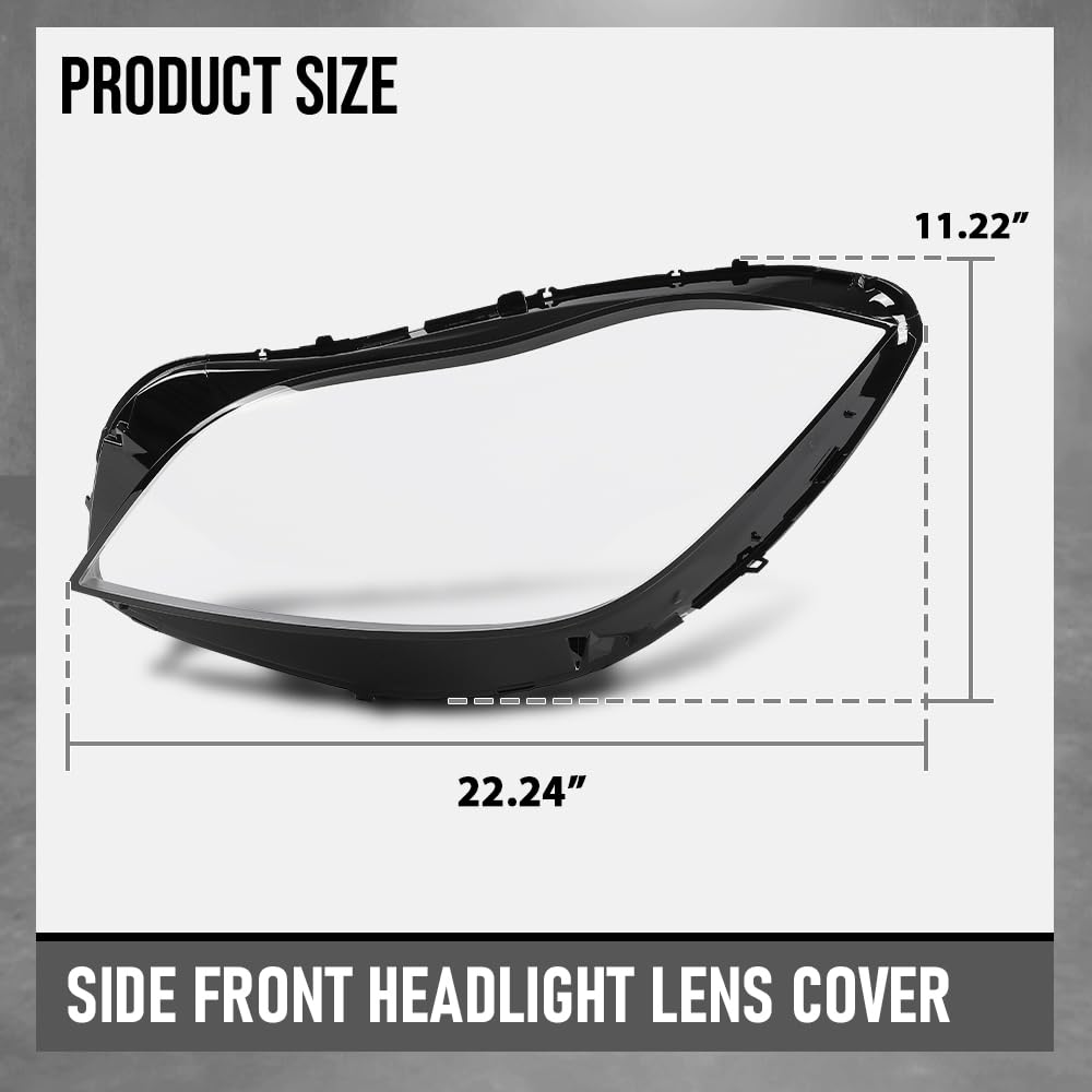 G-PLUS Headlight Lens Cover Compatible with Benz CLS-Class W218 2015-2018 Left & Right Front Headlamp Lens Cover Clear
