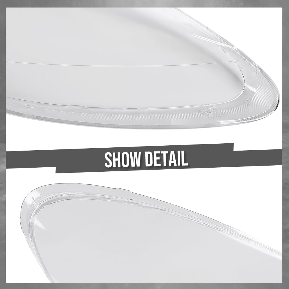 G-PLUS Headlight Lens Cover Compatible with Porsche Cayenne 958 Model 2011-2014 Left & Right Pair Front Headlamp Lens Cover Clear