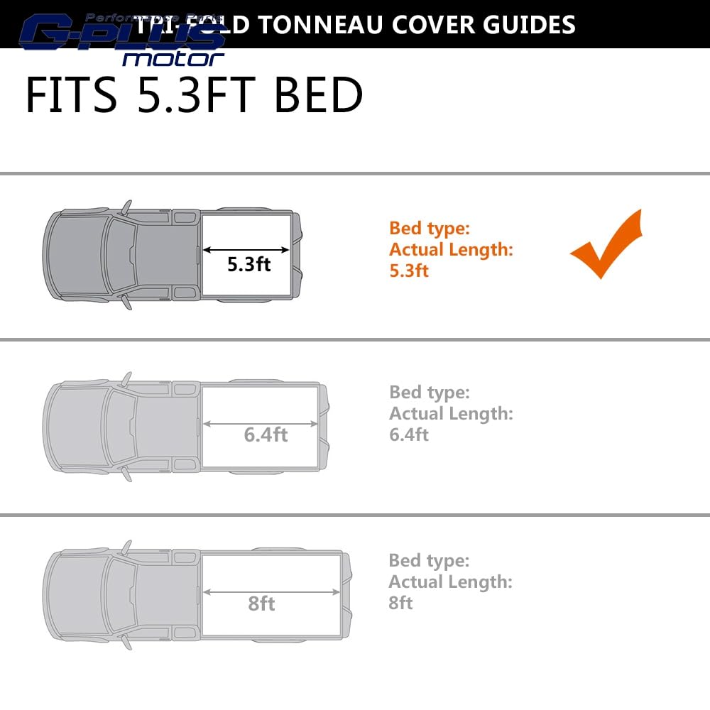 G-PLUS Hard Tri-fold Truck Bed Tonneau Cover Lockable Pickup Folding Covers Compatible with 2005-2011 Dodge Dakota 5'3" Extra Short Bed