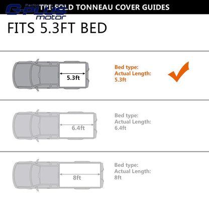 G-PLUS Hard Tri-fold Truck Bed Tonneau Cover Lockable Pickup Folding Covers Compatible with 2005-2011 Dodge Dakota 5'3" Extra Short Bed