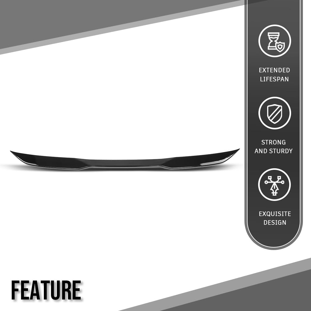 G-PLUS Rear Trunk Spoiler Wing Compatible with BMW G30 5 Series 4 Door Sedan 2017 2018 2019 2020 2021 2022 2023, Compatible with BMW F90 M5 2018 2019 2020 2021 2022 2023 Gloss Black