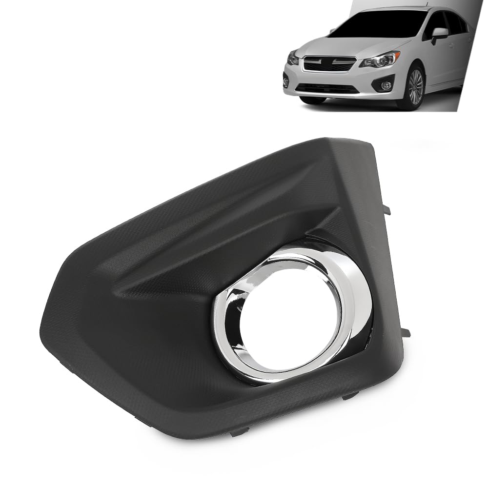 G-PLUS Driver Side Fog Light Bezel w/Chrome Cover Trim Compatible with Subaru Impreza 2012-2014 57731FJ030