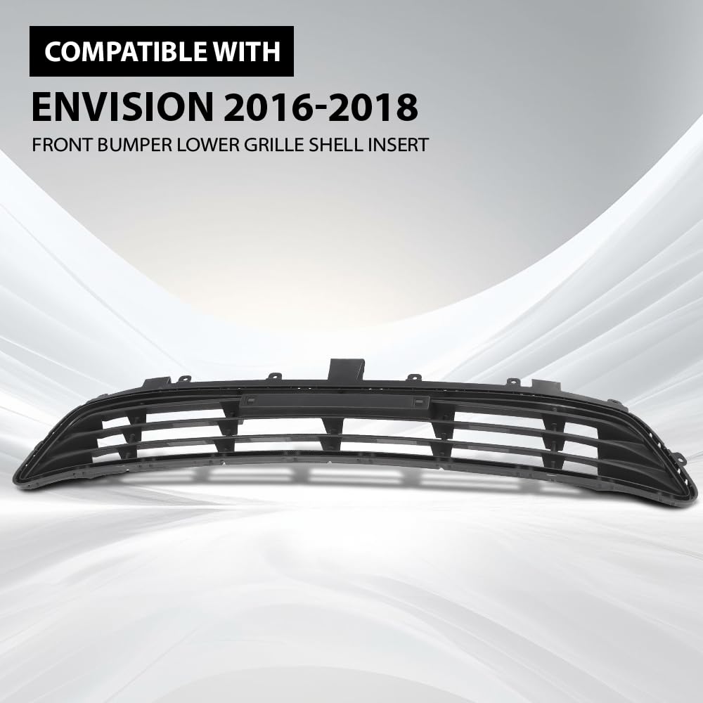 G-PLUS Front Bumper Lower Grille Shell Insert Compatible with Buick Envision 2016 2017 2018 22905952, GM1036186 Black