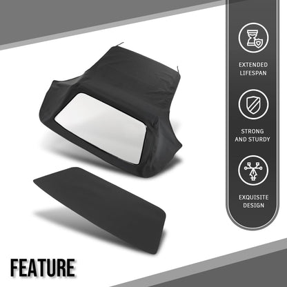 G-PLUS Convertible Soft Top Replacement & Clear Window Compatible with BMW 3-Series E30 Convertible 1986-1993 Black