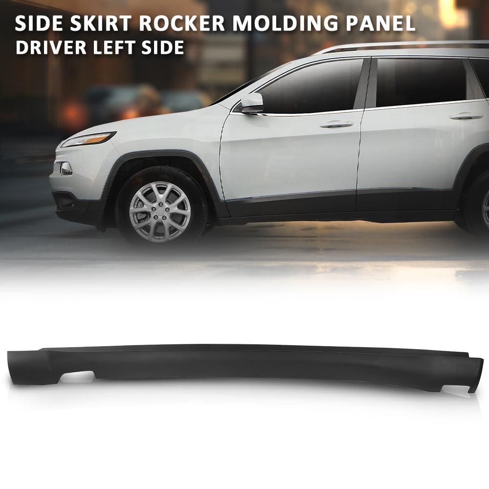 G-PLUS Skirt Rocker Molding Panel Left Driver Side Compatible with Jeep Cherokee 2014-2022 1YW37RXFAH