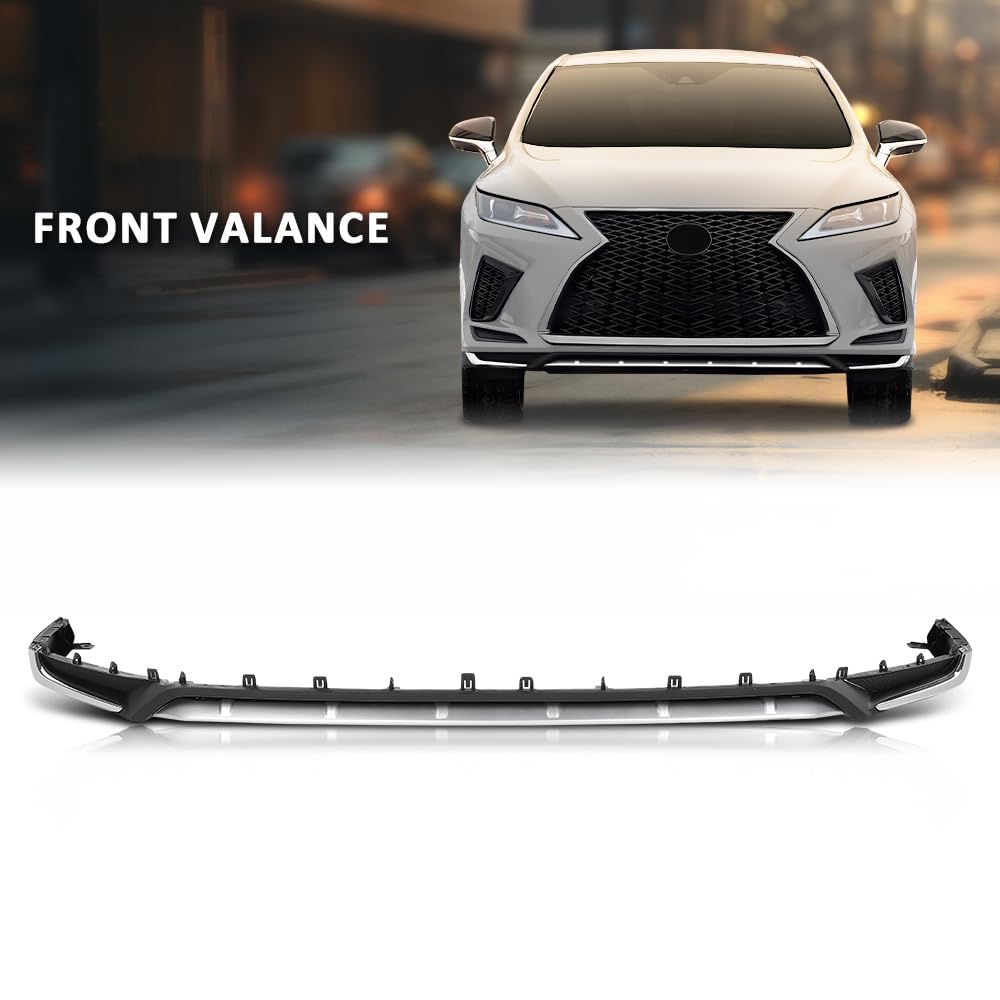 G-PLUS Front Lower Bumper Valance Panel Compatible with LX RX350 RX450h RX350L RX450hL 2020-2022,Fit Model With F Sport Package 521020E030, LX1095104 Textured Chrome Black