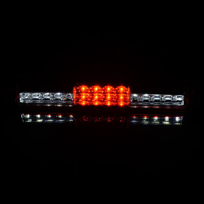 G-PLUS LED 3rd Third Brake Light Compatible With Chevy Silverado GMC Sierra 1500 2500HD 3500 1999-2006,3RD Cargo Tail Lamps Chrome Housing Red & Clear Lens Tersera Luz De Freno