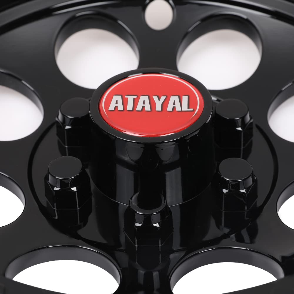 G-PLUS 10" Black Wheel Cover Hub Caps Compatible with EZGO Club Car and Yamaha Golf Cart Hubcaps Set of 4