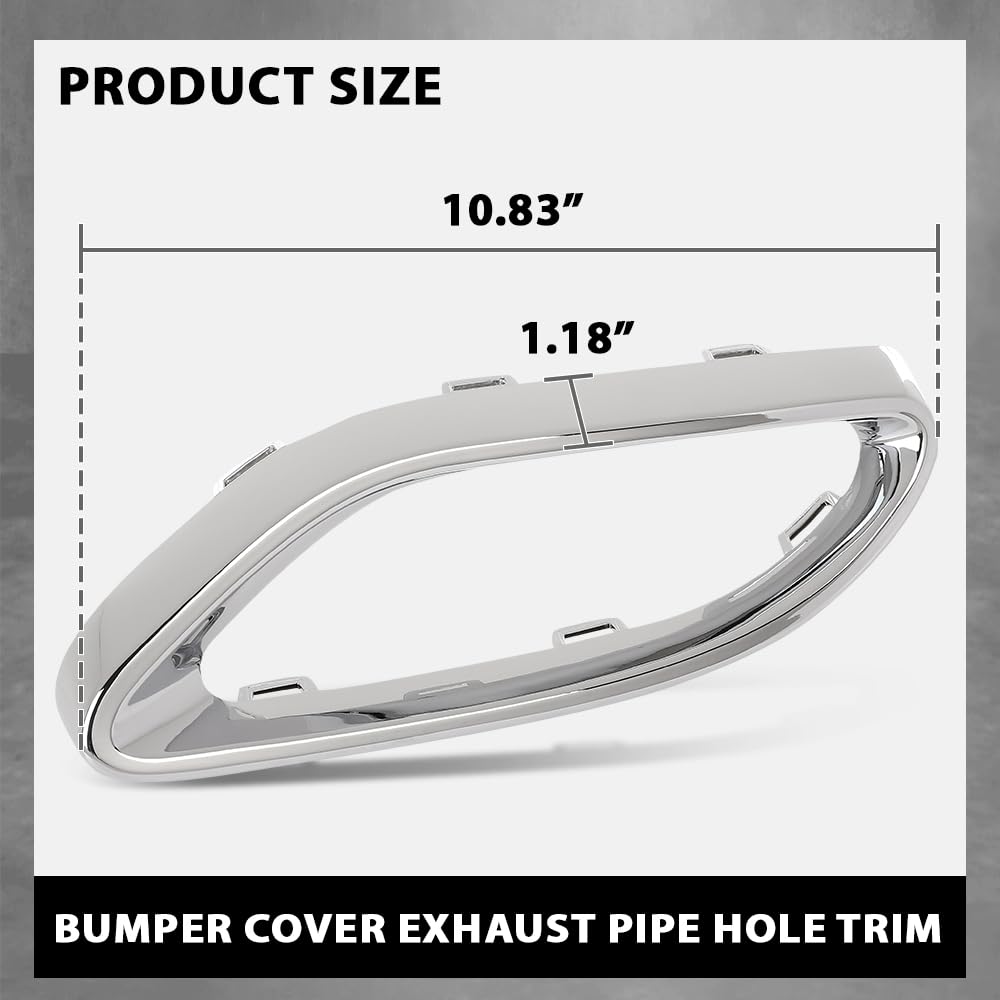 G-PLUS Rear Left Bumper Cover Exhaust Pipe Hole Trim Frame, Compatible with Benz E400 A220 E450 E350 E53 2018-2023, Driver Side, 2058852221, MB1138107