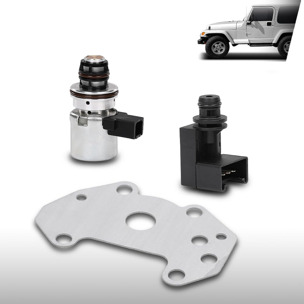 G-PLUS Governor Pressure Solenoid Sensor Set Fit 2000-2025 Dodge Jeep Chrysler Rear Wheel Drive Overdrive Models A500, A518, A618, 42RE, 46RE, 47RE D12432A, D12415C Black