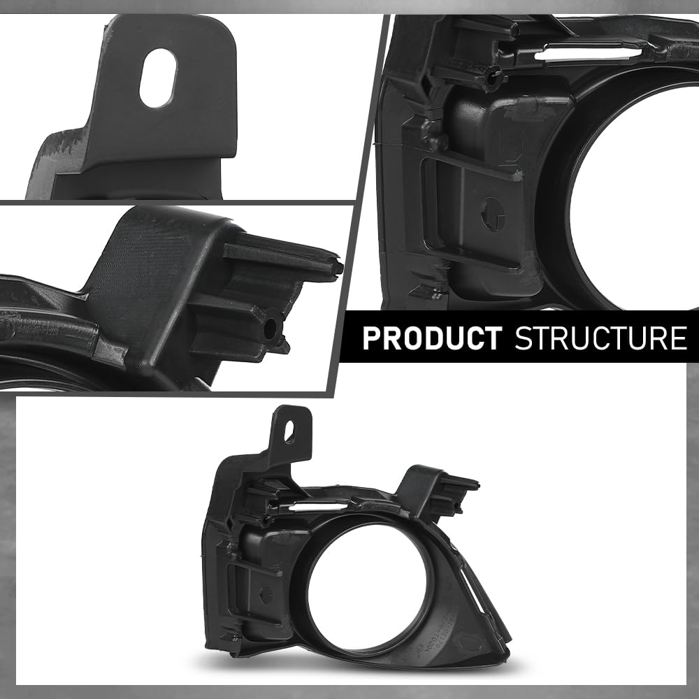 G-PLUS Pair Front Fog Light Bezel, Compatible with Toyota Highlander 2014 2015 2016, Bumper Cover Trims, Left Driver & Right Passenger Side 2PCS, TO1039178, TO1038178