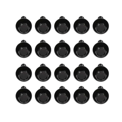 G-PLUS Body Bolts- M6-1.0 x 20mm Long- 10mm Hex- 17mm Washer- 20 Bolts- #171 Compatible with Honda