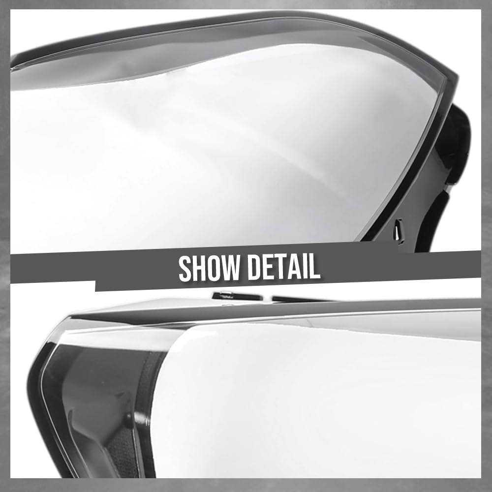 G-PLUS Headlight Lens Cover Compatible with BMW X5 X6 G05 G06 2018-2022 Left & Right Pair Front Headlamp Lens Cover Clear