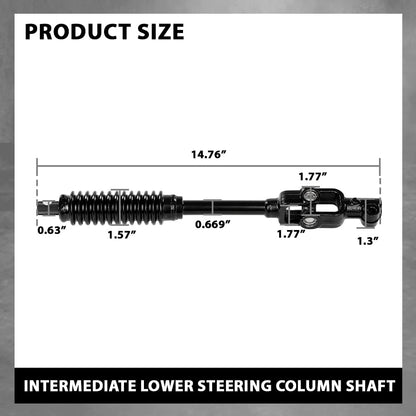 G-PLUS Lower Intermediate Steering Column Shaft Compatible with Toyota Tacoma 4WD 2005-2015 4520304021 Black