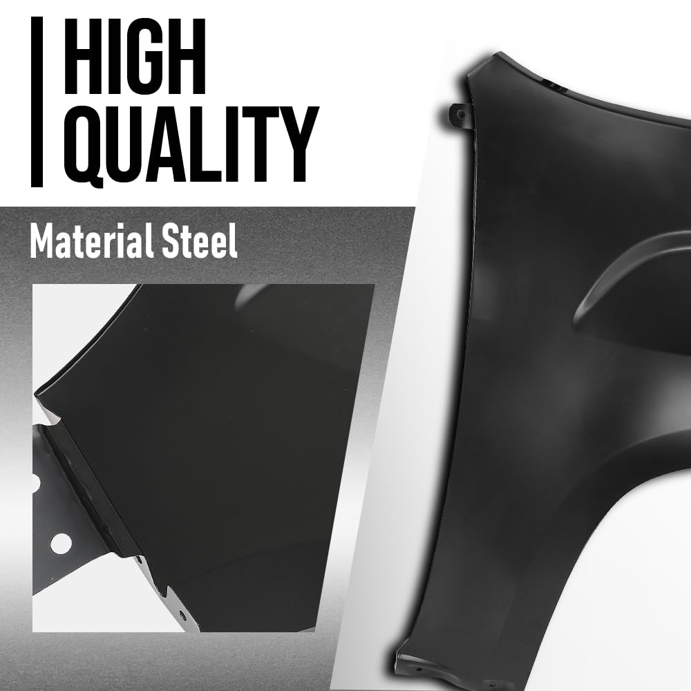 G-PLUS Fender Front Right Side Compatible with GMC Canyon (submodel: Base, SL, SLE, SLT) 2015-2020, Fit GMC Canyon Denali 2017-2022 GM1241405, 23373628 Primed Black