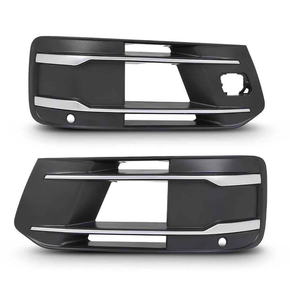 G-PLUS Pair Front Bumper Fog Light Grille Cover Bezel Insert, Compatible with Audi Q7 Standard Model 2016-2019, Left Driver & Right Passenger Side 2PCS