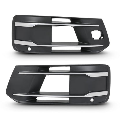 G-PLUS Pair Front Bumper Fog Light Grille Cover Bezel Insert, Compatible with Audi Q7 Standard Model 2016-2019, Left Driver & Right Passenger Side 2PCS