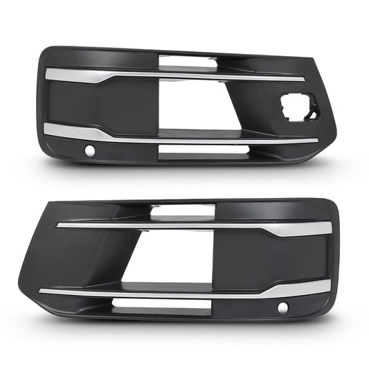 G-PLUS Pair Front Bumper Fog Light Grille Cover Bezel Insert, Compatible with Audi Q7 Standard Model 2016-2019, Left Driver & Right Passenger Side 2PCS
