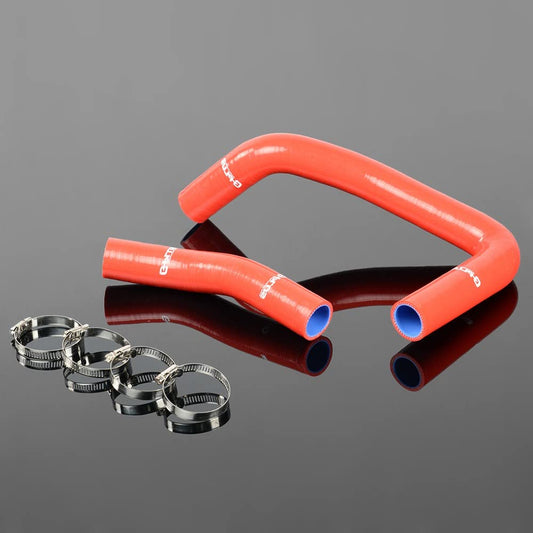 G-PLUS Silicone Radiator Coolant Tube Hose Kit Clamps Compatible With Toyota Corolia AE86 4AGE 1983-1987 1985 1986 Red 2pcs
