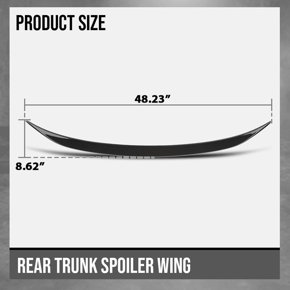 G-PLUS Rear Trunk Spoiler Wing Compatible with BMW 3 Series G20 G28 2019 2020 2021 2022 2023 2024 Rear Trunk Spoiler Lip Gloss Black