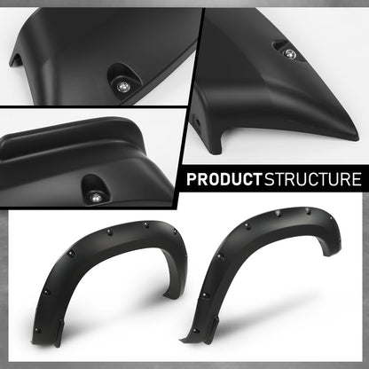 G-PLUS Pocket Riveted Fender Flares Compatible with Dodge Ram 1500 2WD/4WD 2019 2020 2021 2022 2023, NOT Fit Rebel Models (Smooth)