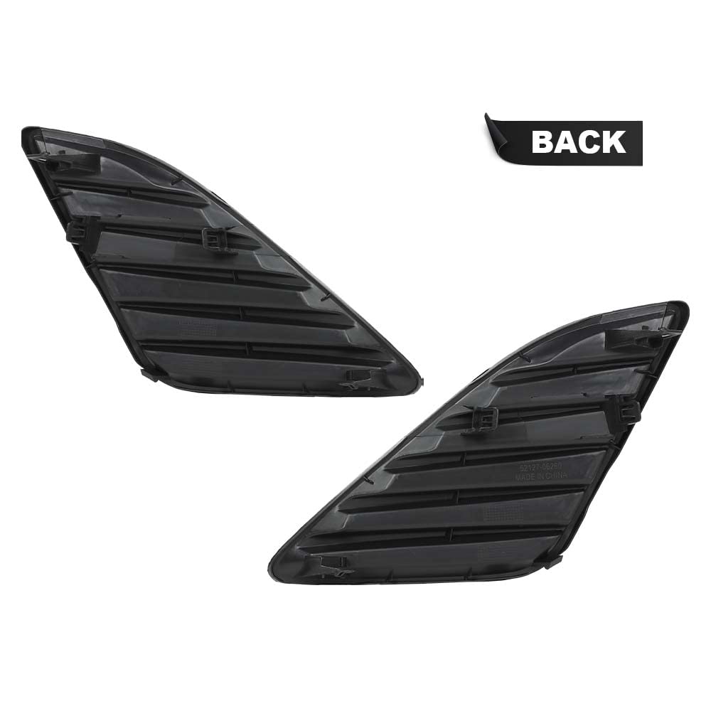 G-PLUS Front Fog Bumper Hole Cover LH RH Kit Pair Compatible with 2012 2013 2014 Toyota Camry XLE/LE/L, 2012-2014 Toyota Camry Hybrid XLE/LE 5212706260, 5212806260, TO1038147, TO1039147 Black