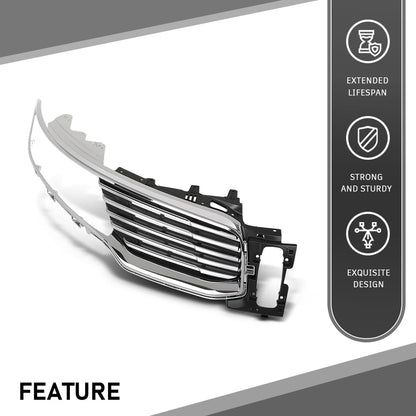 G-PLUS Front Right Bumper Grille Insert Chrome, Compatible with Lincoln MKX 2016-2018, Passenger Side, FA1Z8200AA, FO1200597 Black&Silver