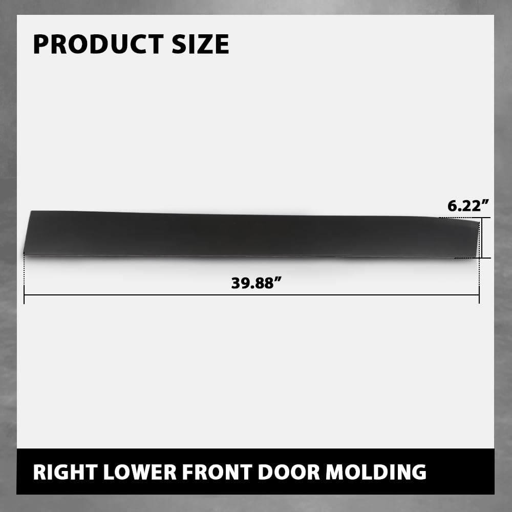 G-PLUS Front Right Exterior Door Molding Compatible with Jeep Compass 2011-2017 Black 5182562AB