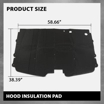 G-PLUS Hood Insulation Pad 1/2" with Clips Compatible with Chevy GMC C1500 C2500 C3500 and Suburban 1988-1998
