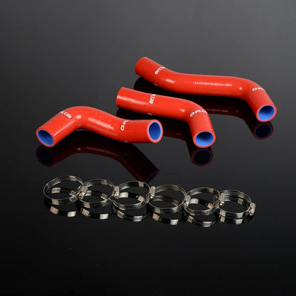 G-PLUS Silicone Radiator Hose Kit w/Clamps Compatible with Mazda MX5 MX-5 Miata NA6CE B6ZE 1.6L 1889-1993 (Red 3 PCS)